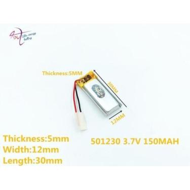 Imagem de Bateria 3.7v 150 Mah 5mm X12mm X30mm 2 Fios 501230 - bgb