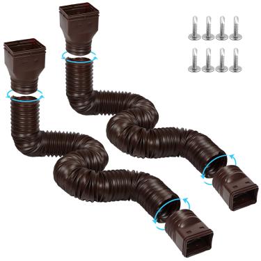 Imagem de plusgutter Extensores de calha de calha de 3,5 m flexíveis, extensor de calha de drenagem, extensor de drenagem de bico para baixo, conector de calha, drenagem de água da chuva, extensível de 8 a 3,5