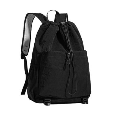 Imagem de Generic Mochila com cordão, mochila para badminton, profissional para raquete de tênis, bolsa para transporte de raquetes para academia de pickleball e, Preto