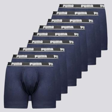 Imagem de Kit de 9 Cuecas Puma Boxer Cotton Marinho, G