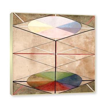 Imagem de Moldura de champanhe. Pôster Hilma Af Klint (The Swan, No. 23), reproduções de pinturas famosas, imagem de arte abstrata para sala de estar quarto decoração de casa. 40 x 40 cm-15,7 x 15,7 pol