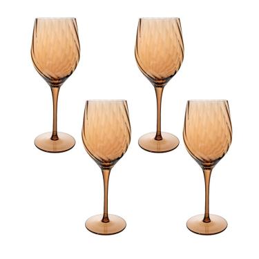 Imagem de Jogo De Taças Copa E Cia 4 Peças Jill 385 Ml Em Vidro âmbar