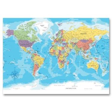 Imagem de Pôster Gigante Mapa-Múndi - 50cm x 70cm Sem Dobras - Editora Europa