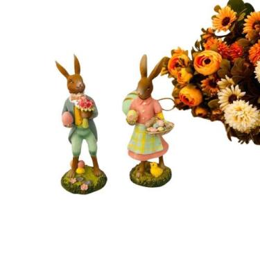 Imagem de Coelho De Páscoa Casal Em Resina Casal - CROMUS