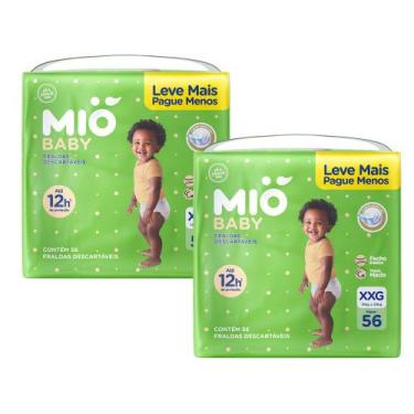 Imagem de Kit 2 Fralda Mió Baby Tamanho XXG Hiper 56 Unidades Descartáveis