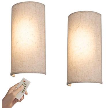 Imagem de Kiven Arandela de parede de tecido de 11,8 polegadas de altura para quarto, banheiro, corredor, pacote com 2