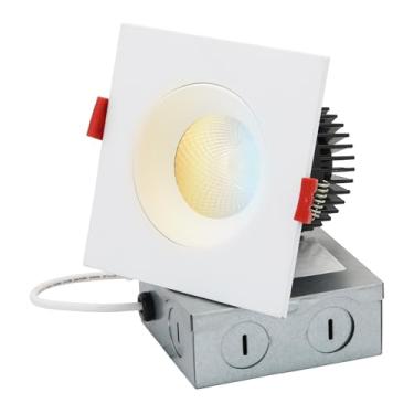 Imagem de Sunlite Luminária LED de 3,5 polegadas de cabeça única regredida Downlight, 12W, 825 Lmns, Canless, CCT Switch 27K/30K/35K/40K/50K, 90 CRI, regulável, listado ETL, compatível com título 24, 1 pacote