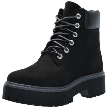 Imagem de Timberland Sapato feminino Stone Street 15 cm com cadarço impermeável, Jet Black-new 2024, 35