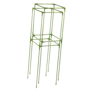 Imagem de Generic 2 peças de suporte quadrado para plantas de tomate, gaiolas de encaixe rápido, montagem leve e multifuncional em fibra de vidro para ambientes, 27 Cm X 27 Cm X 82