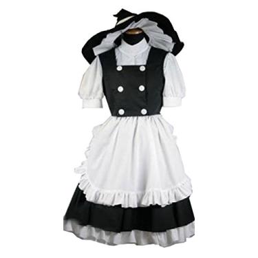 Imagem de Cosnew Fantasia de uniforme cosplay Kirisame Marisa Anime, Preto, Female XXL