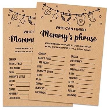Imagem de Misaidou Jogo De Chá De Bebê, Cartas De Jogo De Frases Da Mamãe Que Consegue Terminar, Conjunto De 30 Cartas, Suprimentos E Atividades Para Jogos De Chá De Bebê, Jogos De Revelação De Gênero Para Co