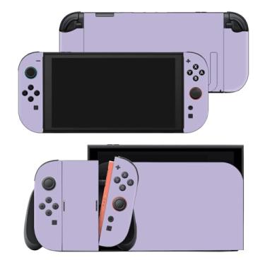 Imagem de Skin Sticker compatível com Switch 2, capa protetora de vinil para console, joy-cons, dock e carregador (roxo)
