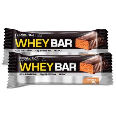 Imagem de Kit 2 Barra de Proteína Whey Bar High Protein Probiótica Amendoim com 