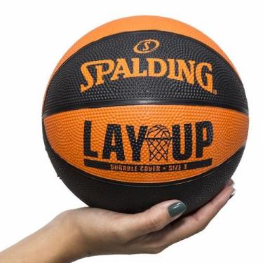 Imagem de Mini Bola de Basquete Spalding Lay-up Amarela, Laranja, Preto, 3