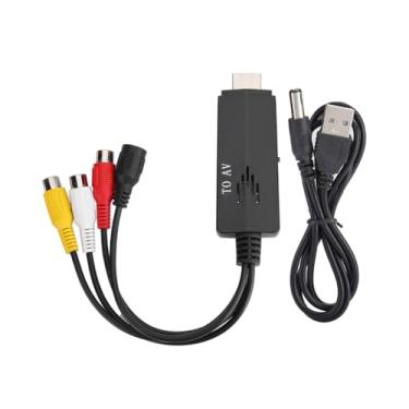 Imagem de Joyzan Conversor macho RCA para HDMI, adaptador de conector de cabo AV CVBS 1080p vídeo áudio CVBS transmissor composto suporta NTSC PAL caixa de saída fêmea TV VHS VCR Blue Ray DVD Player gravador