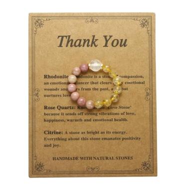 Imagem de QRH Anéis elásticos de cristal para mulheres, ansiedade, alívio de estresse, humor, pedras naturais, anel elástico com contas de cristal espiritual, proteção empática, joias presentes, Pedra, Sem