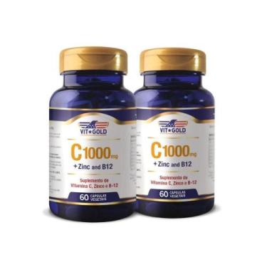 Imagem de Vitamina C 1.000Mg + Zinco + B12 60 Cápsulas Kit 02 Unidades - Vitgold