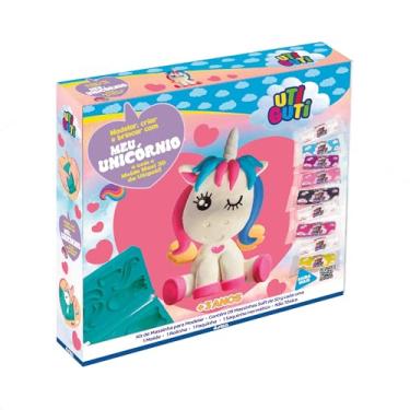 Imagem de UTIGUTI Kit Meu Unicórnio, Massa de Modelar Soft 50g com Molde 3D