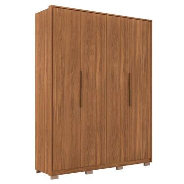 Imagem de Guarda Roupa Casal Com Pés 4 Portas 3 Gavetas Attore D02 Amendola Touch - Mpozenato