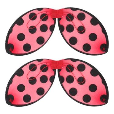 Imagem de LOGOFUN 2pcs Foldable Ladybug Wings Costume for Kids Performance Prop Lightweight Red Bug Halloween Cosplay Dress-up Party Accessory