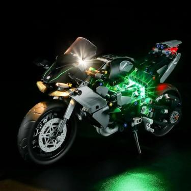 Imagem de Vaodest LED Light for Lego 42170 Technic Kawasaki Ninja H2R Motorcycle Set,Design and Configuration Compatible with Model 42170 (LED Light Only, Not Building Block Kit)