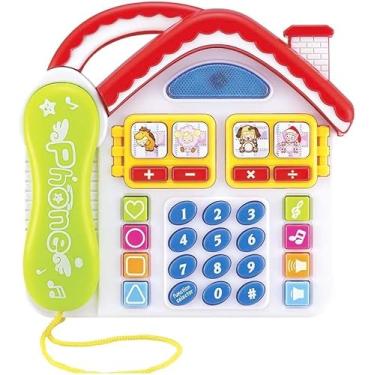 Imagem de Telefone Divertido Formato Casinha Sons Didático Brinquedo