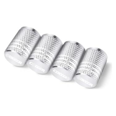 Imagem de Tampa da porta de ar do aro do pneu da motocicleta Tampa da haste da roda da válvula do pneu compatível com CB1000R CB 1000R CB 1000 R 2008-2021 (4 peças, prata)