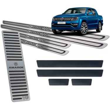 Imagem de Descanso Soleiras Aço Inox + Vinil Amarok V6 2010/2019 Preto