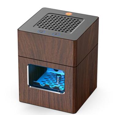 Imagem de VANSU Cinzeiro multifuncional sem fumaça, filtro HEPA cinzeiro sem fumaça interno com isqueiro, cinzeiro de remoção de fumaça recarregável por USB para casa, quarto, escritório, carro (nogueira escura