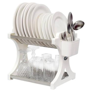 Imagem de Escorredor De Pratos Alto Inox 12 Pratos