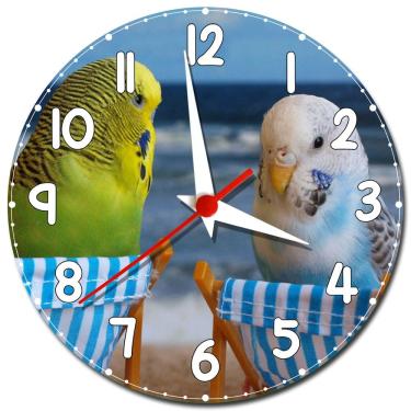 Imagem de Relógio de Parede Periquito Decoração de Passarinho