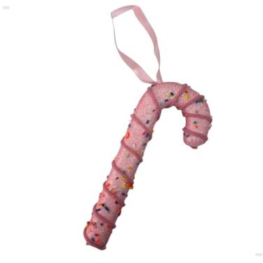 Imagem de Enfeite De Natal Bengalas Doce Candy 17cm Brilhante Gliter (Rosa)