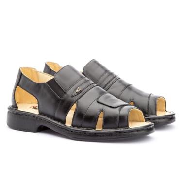 Imagem de Sandália Ortopédica Diabético Palmilha Gel Super Macia (Preto, BR, Adulto, Numérico, 40)