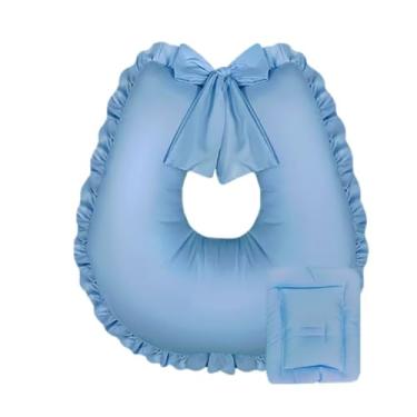 Imagem de Almofada Multifuncional para Amamentação, Gravidez e Apoio do Bebê (Azul)