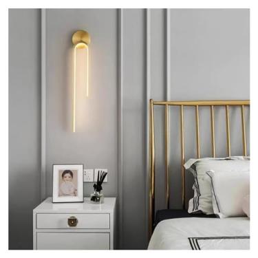 Imagem de Luminária de parede LED minimalista moderna em forma de U, luminária de parede de fundo, iluminação preta e dourada, compatível com decoração de casa, sala de estar, sala de jantar, luminári