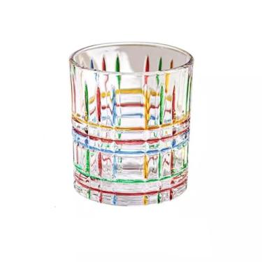 Imagem de URGDWEKJY Copo de vidro colorido copo de água copo de uísque doméstico copo de cerveja copo de bebida fria copo de leite adequado para bar café uso doméstico copo de água