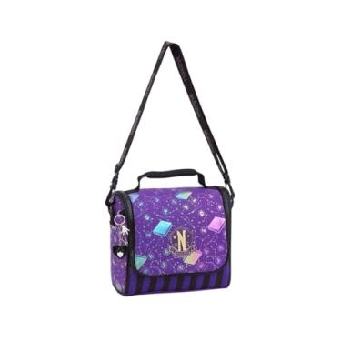 Imagem de Lancheira Térmica Wandinha Escolar com Alça Transversal e Chaveiro (Roxo)