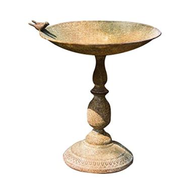 Imagem de Castiçal de ferro e banho de pássaro, tigela alimentadora de beija-flor banheiras de pássaros fora de vaso de flores independente, alimentadores de pássaros de metal para decoração de jardim e jardim