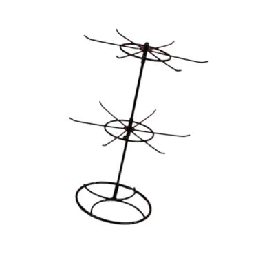 Imagem de Dynwave Expositor de joias, cabide de joias, suporte de exposição de brincos de 2 camadas, suporte de colar para chaveiros de loja de shopping, Preto