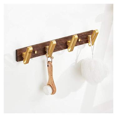 Imagem de Cabideiro montado na parede sem perfuração, gancho de parede leve luxuoso moderno gancho fileira cabide de 15 kg montado na parede cabide moderno (tamanho: 6 ganchos) (uma cor 4 ganchos)