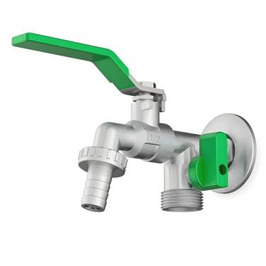 Imagem de Celite Torneira de Parede para Tanque e Máquina de Lavar, Metal Cromado, com Alavanca Verde