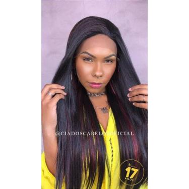 Imagem de Peruca Lace Front Fibra Premium Gogo Girl GL 100 Cor Marsala - Mecha -