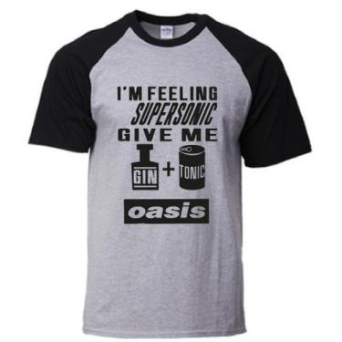 Imagem de Camiseta Oasis - Alternativo basico, Cinza-Preto / GG