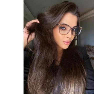 Imagem de Armação Óculos Grau Feminina Quadrado Celi  Óculos Sunrise, Transparen