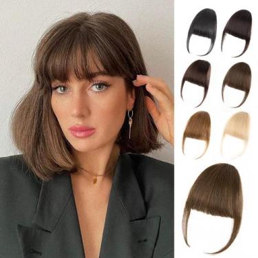Imagem de Clip in Bangs EINAEY, cabelo humano 100% real, castanho médio