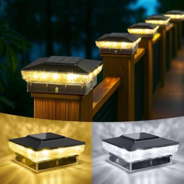 Imagem de Solar Post Cap Lights KEILAIMO, pacote com 6 IP65, impermeável, quente