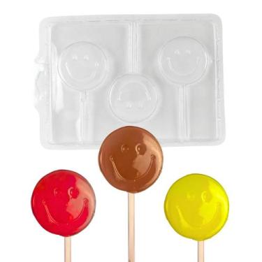 Imagem de 10 Forminha Simples Pirulito Smile Grande Divertido Emoji - San Felipo