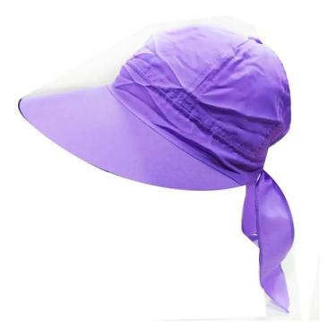 Imagem de Chapéu Viseira Feminina Fechada Cores Verão Tactel Roxo - Chapéu Visie