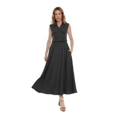 Imagem de Conjunto Feminino Elegante, Blazer sem Mangas e Saia Godê, Alfaiataria