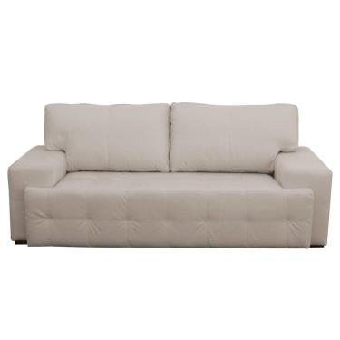 Imagem de Sofá 3 Lugares Sala de Estar Roma 230 cm Couro Off White - Gran Belo